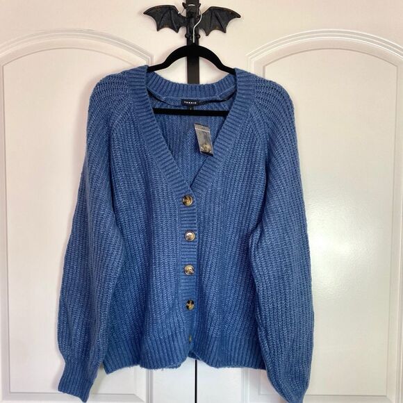 Torrid Blue Cardigan Button Front Sweater, Soft, With Stretch size 3X NWT - Picture 6 of 15